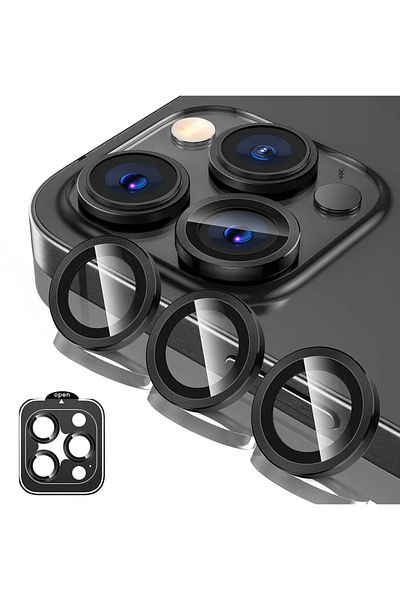 Choice 16pro 16promax(3pcs black 2-3Pcs Metal Tempered Glass Camera Lens Protector Cover For IPhone 15 16Pr