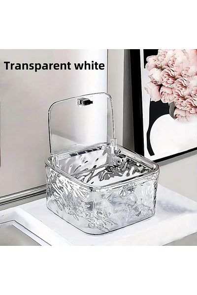 Choice Transparent white Clear Acrylic Hair Accessory Organizer Box with Lid Waterproof Storage for Hair Ti