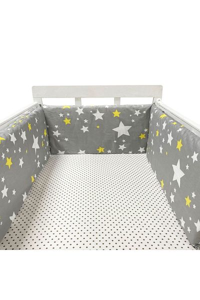 Choice Yellow White Star Baby Bumper Chichonera Crib Cot Protector Infant Cotton Children's Bed Barriers Ne