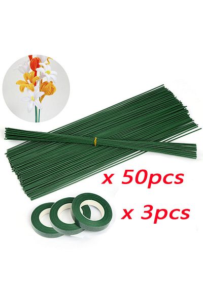 Choice 2mmx30cm set2 Artificial Flower Stem Wire Flower Pole Rod for diy Chenille Stems Stick Simulation Fl