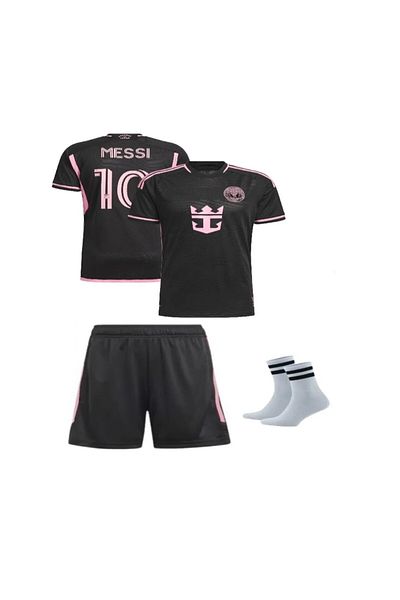 yenteks Μαύρο Inter Miami Lionel Messi Νούμερο 10 Παιδικό Σετ Τζέρσεϊ Σετ 3 κάλτσες με δώρο ONRR-010