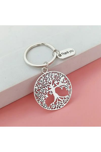 saratremo Keychain Tree of Life Stainless Steel – Balance and Positive Energy Symbol