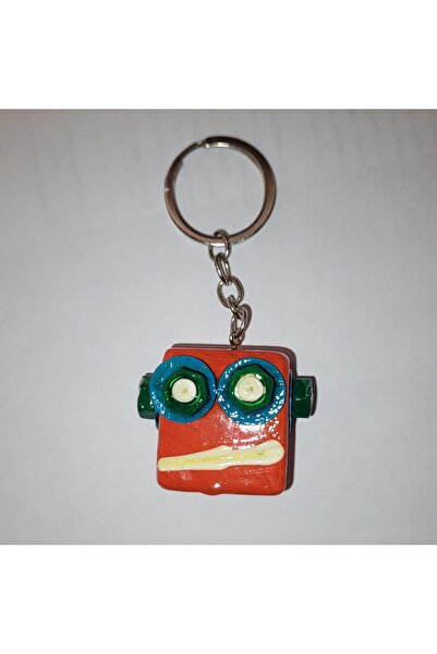 STE "جيب الروبوت" - سلسلة مفاتيح روبوت مصنوعة يدويًا (5 × 4 × 2 سم)