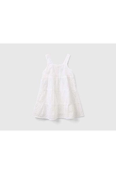 United Colors of Benetton Triangle Detail Dress with Hidden Side Zipper for Girls