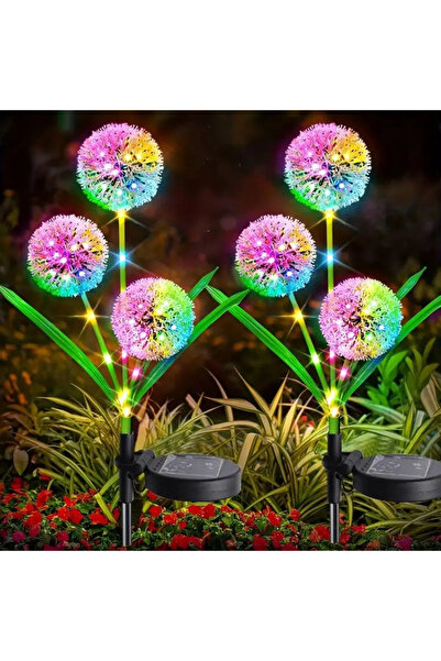 Choice قطعتان من مصابيح الهندباء الخارجية الشمسية الملونة بثلاث مصابيح LED، م...