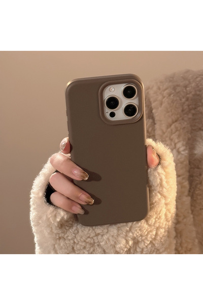 Choice جرابات هاتف iPhone 15 Pro Max بلون القهوة والبني والرمادي والكريمي وال...