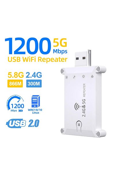 Choice EU Plug WiFi FIY 2.4g/5g Usb Wifi Repeater Dual Band 1200M Wireless Signal Amplifier Wifi Extender B
