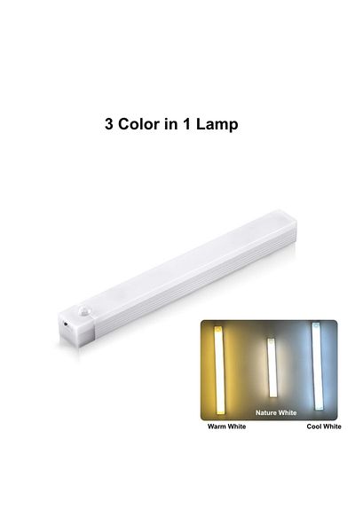 Choice 3 Colors in 1 Lamp Length 10CM USB Rechargeable Motion Sensor LED Bar Light Induction Night Light Wi
