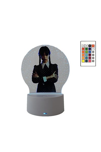 ILUMISHOP LED Night Light, Wednesday Addams, 16 Colors, with Remote Control, USB Power or 3 AA Batteries