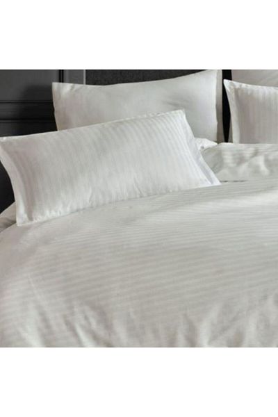 Pucioasa Set of 2 cotton damask pillowcases 70x70 cm, cream