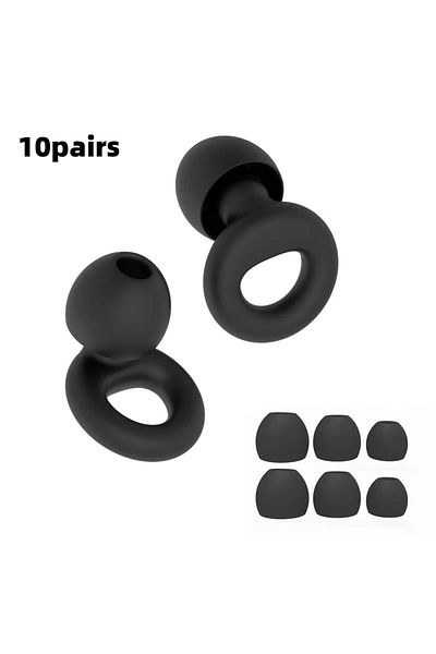 Choice 10sets Black HUAK Quiet Ear Plugs for Noise Reduction for Sleeping Silicone Ear Plugs for Swimming M