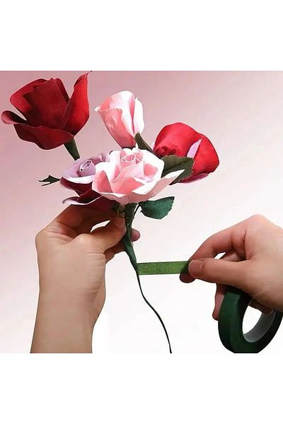 Choice 20m Floriculture Tape Self-adhesive Bouquet Floral Stem Paper Tape Stamen Wrapping Florist DIY De...