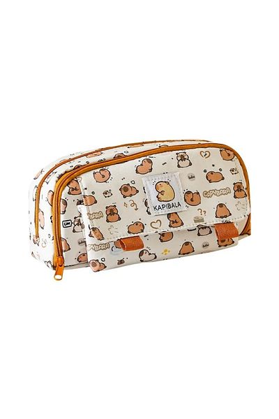 Choice black and white Piglet Printing Pen Case with Large Capacity Organizer Storage Bag for Stationery Su