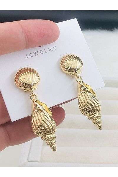 DS DİAMONDSHOP Earring Oyster Hanging Model New Season Bykp-202507197