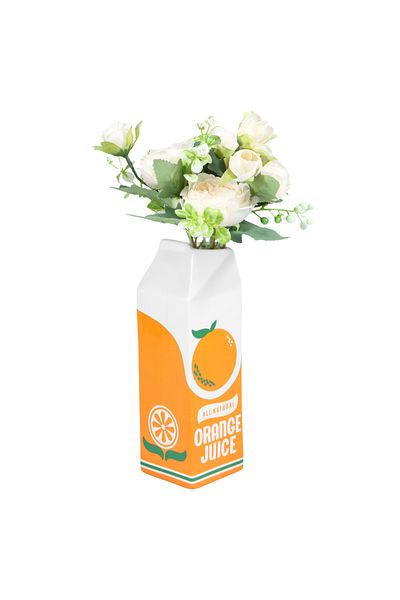 Choice Orange juice vase Orange Juice Vase Vintage Box Cute Creative Flower Vases Decor Cute Ceramic Vase M
