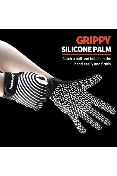 Choice S HANDLANDY Silicone palm Anti-slip Youth American Football Gloves Classic color Rugby Gloves