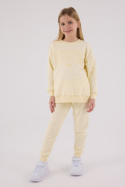 U.S. Polo Assn. Lisanslı Kız Çocuk Alt Üst 2 Parça Eşofman Takımı