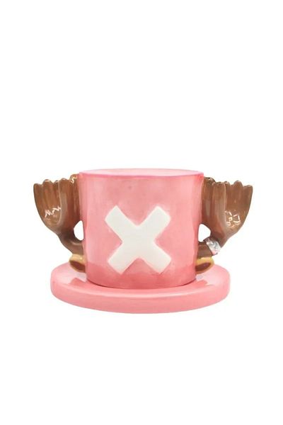 Choice 250ml Chopper Cartoon Coffee Cup and Saucer Creative Hat Shaped Water Cups Cosplay Anime Chopper Ace