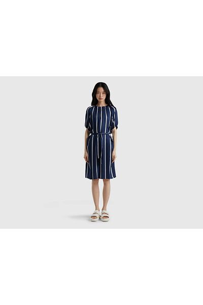 United Colors of Benetton Women's Striped Short Dress