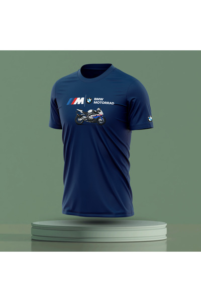 Bulvar Lee Мъжка тениска с обло деколте BMW S1000RR с принт за лятото Мотор /...