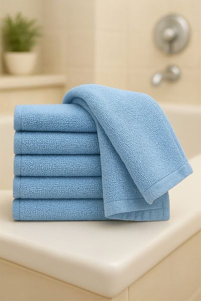 S&R 6 τεμάχια 30x30 cm Μπλε Πετσέτα Ξυρίσματος Χεριών-Προσώπου Πετσέτα Επισκέπτη 100% Βαμβάκι