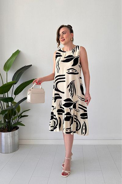 MaziButik Rochie Cactus Viscoză Neagră