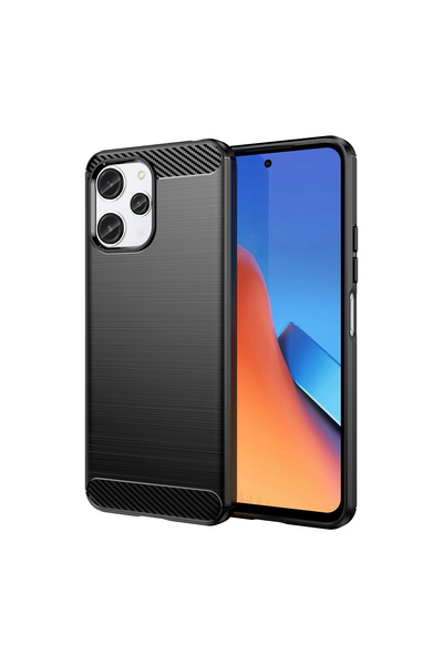 Hurtel Husă flexibilă cu model carbon pentru Xiaomi Redmi 12 Carbon Case neagră