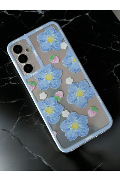 Merwish Samsung Galaxy A36 Compatible Purple Flower Pattern Transparent Case Cover