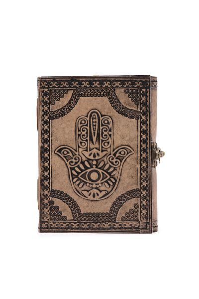 OEM LEATHER JOURNAL | HANDMADE | HAMSA HAND OF THE VIRGIN | 17 x 12.5 cm