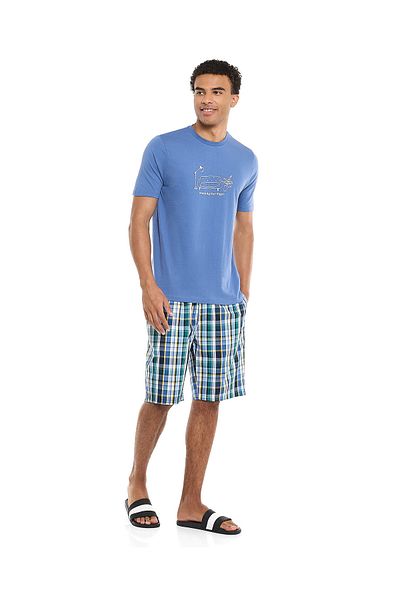R&B Blue MNW- KNITTED TEE WOVEN SHORTS-S-XXL
