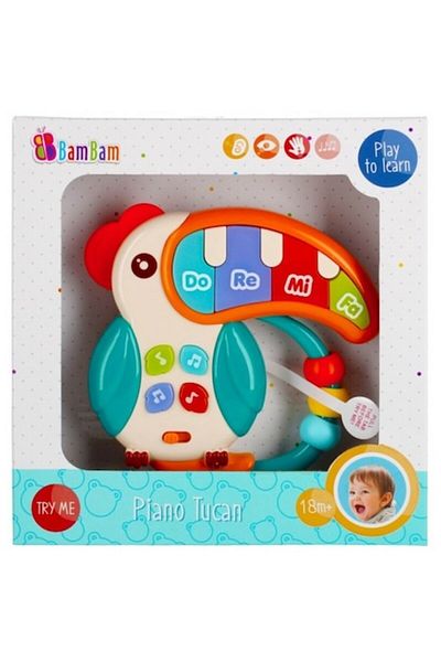 BLA BLA FOAM Baby toy with sounds and lights - piano toucan - Bam Bam 18+ months