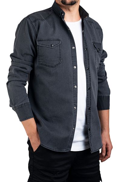 bombe Men's Denim Shirt Smoked