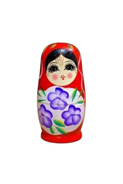 onyyapim 5'Lİ İÇ İÇE GEÇMİŞ AHŞAP KIRMIZI MATRUŞKA GELENEKTEN İLHAM ALAN ZARİ...