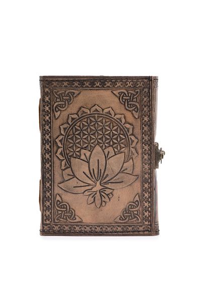 OEM LEATHER JOURNAL | HANDMADE | LOTUS MANDALA | 17 x 12.5 cm