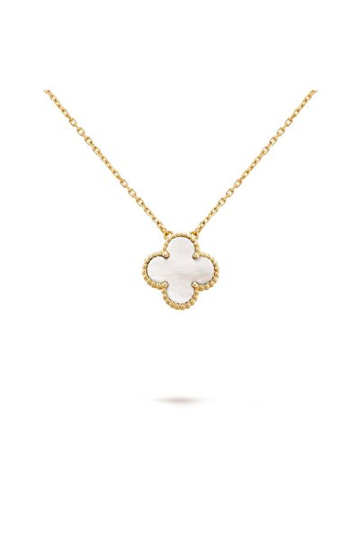 Çelik Van Cleef Yonca Kolye Beyaz