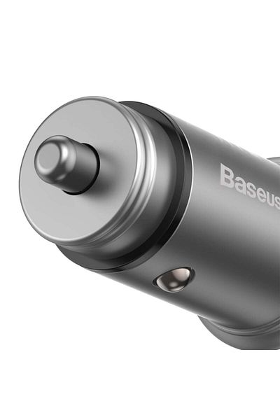 Baseus CCALL Fast Car Charger, 30W, Metal Case, Silver