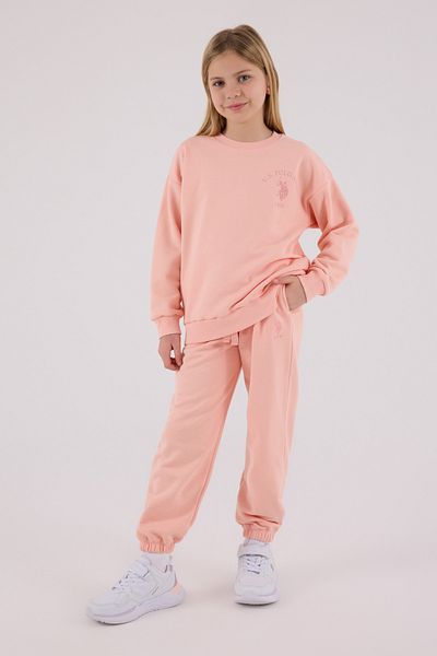 U.S. Polo Assn. Licensed Girls' Top and Bottom 2 Piece Tracksuit Set