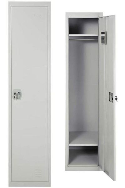 AWF AL WADI FURNITURE Office Home Steel Locker One Tier Lockable Steel Cabinet with shelves, Grey