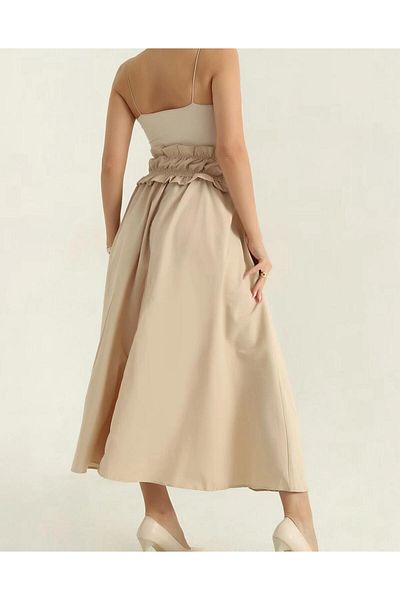 Azda Waist Elastic Poplin Women's Skirt Model Code:600