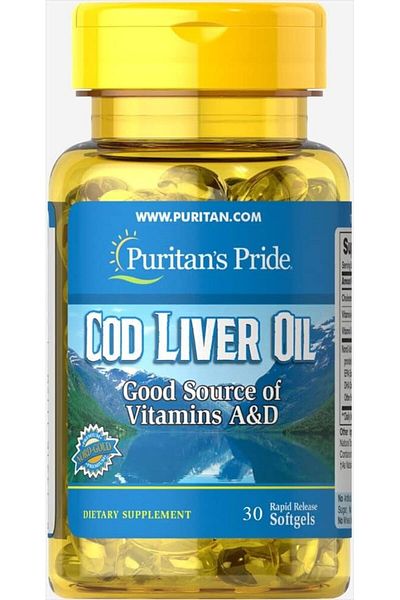 Bayer Puritan's Pride Cod Liver Oil Caps 30