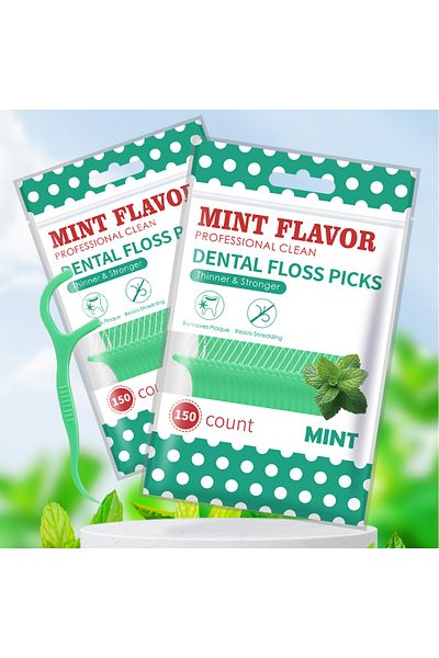 Choice 300pcs 300/150/50pcs Mint Floss Stick - Disposable Floss Cleaning Stick - Toothpick to Remove Plaque