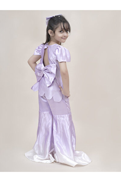 Maithili By Styli Faux Pearl Embellished Scallop Edge Top and Ombre Palazzo Set