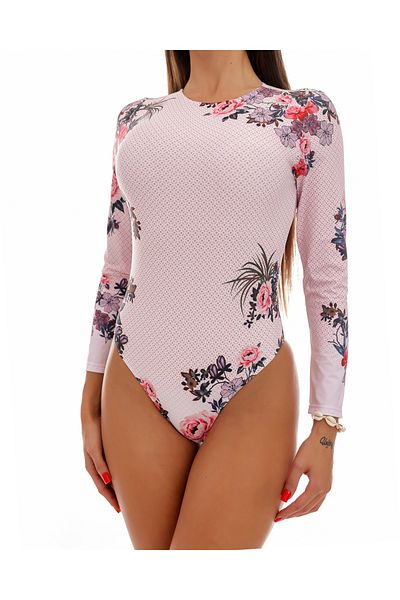 Plaja biz Esmeralda long sleeve one-piece swimsuit Pink