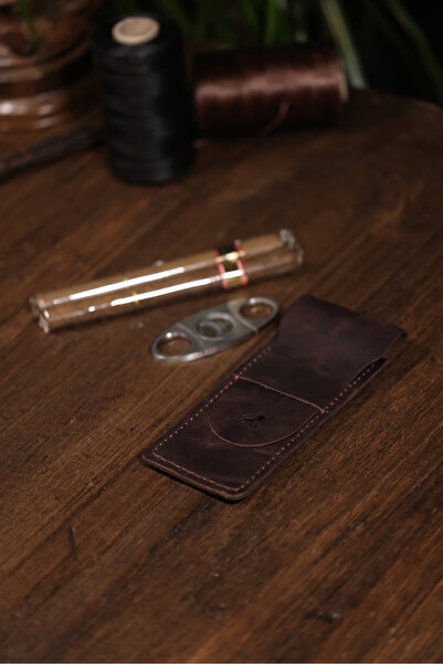 Genel Markalar Hakiki Deri Puro Kılıfı Şık ve Dayanıklı Puro Kılıfı Hediye Se...