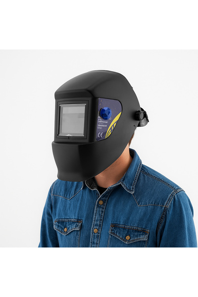 Badem10 Solar Powered Adjustable Auto Darkening Head Mask Welding Goggles with Visor Cartridge Din 9-13