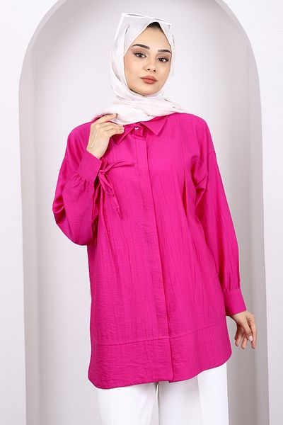 İmajButik Fuchsia Sleeve Tie Tunic