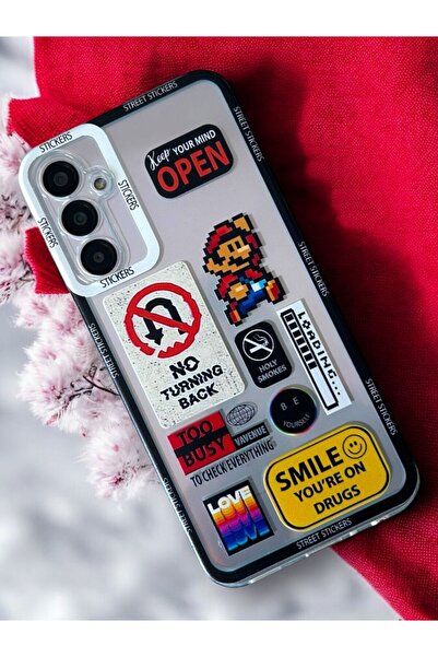 Merwish Samsung Galaxy A26 Uyumlu Süper Mario Desenli Şeffaf Kılıf Kapak