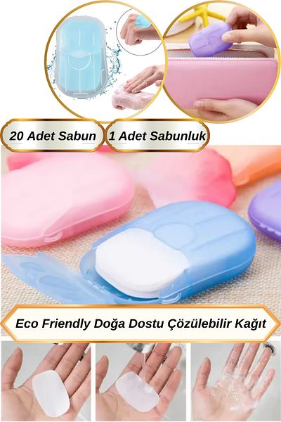 Hane Dostu 20 Pieces of Water Soluble Travel Friendly Paper Soap