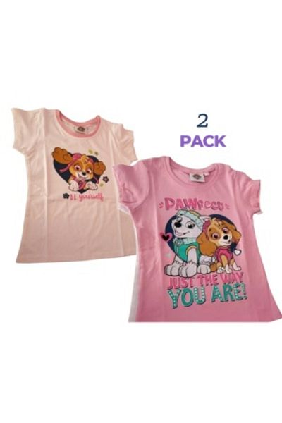 PAW PATROL Tricou prințesă Patrula Cățelușilor, fete, set de 2 piese, bumbac