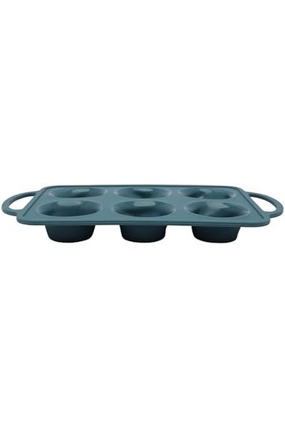 mastergold Silicone Cake Mold with 6 Cavities for Baking Muffins Brownies Cornbread Nonstick Flexible and Durab